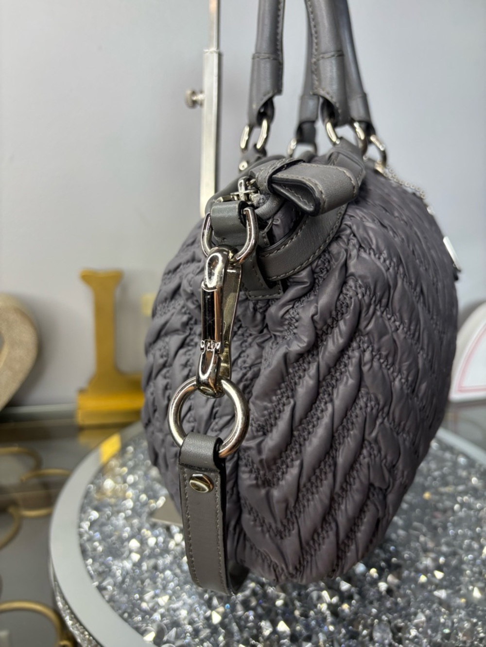 Coach 2011 Madison 70th Anniversary Quilted Chevron Nylon Satchel EUC - Picture 8 of 16